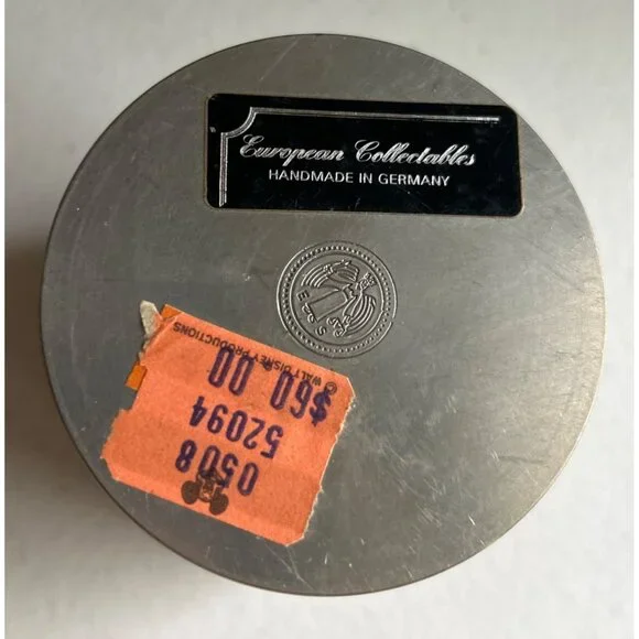 Handcrafted German Bird Embossed Pewter Decorative Trinket Jar With Lid - Picture 3 of 5